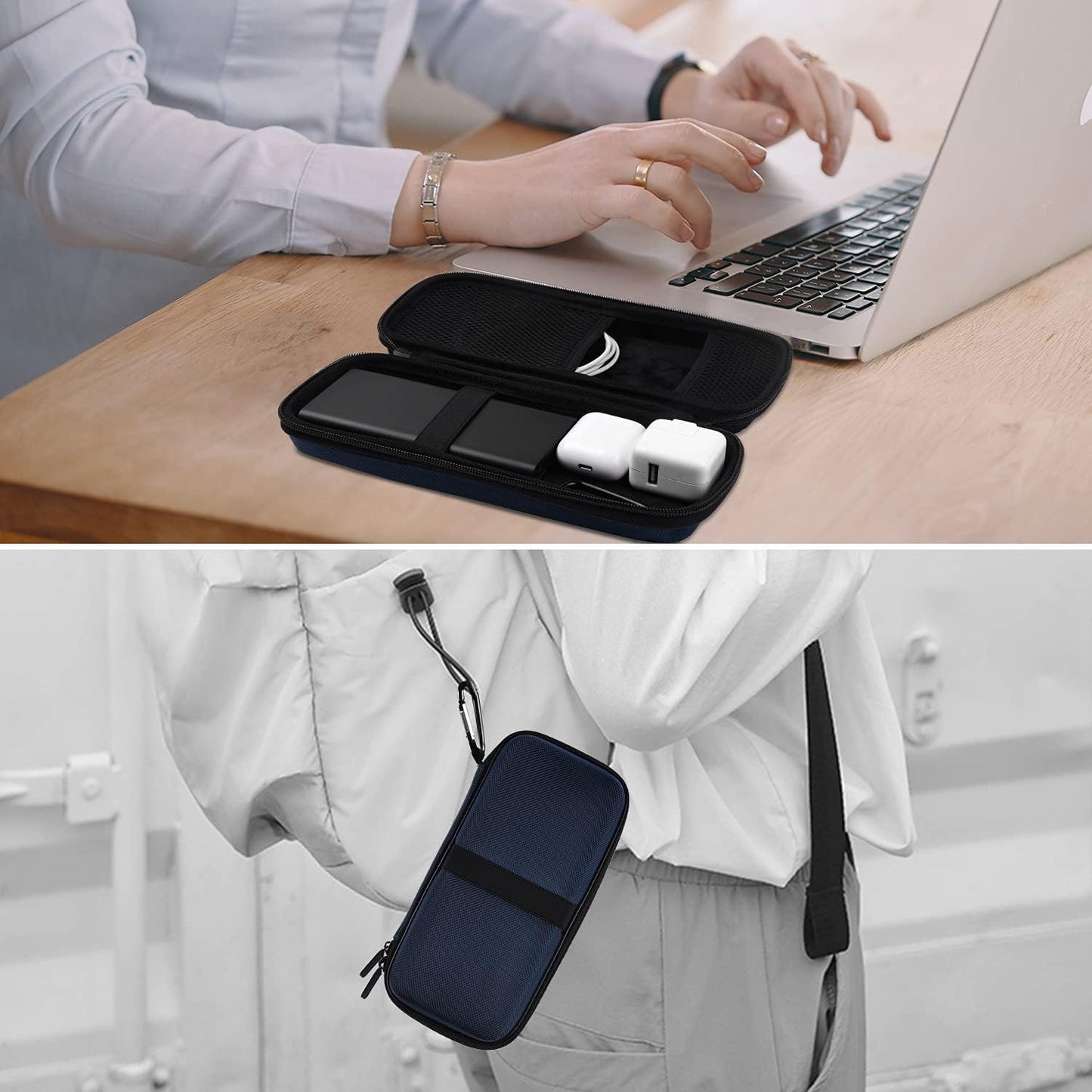 Hard Drive Carrying Case Power Bank Case Compatible with Anker Power Core 26800Mah/Powercore 26800Mah, Ravpower, Miady 10000Mah, Seagate 1TB/2TB, Sandisk 500GB/1TB/2TB, Lanluk Portable Charger