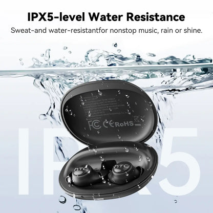 HTC NE76 Bluetooth Wireless Earbuds Sleep Earphones,Bluetooth 6.0,Noise-Canceling Earphones.Improves Sleep Quality,Zero Pressure on the Ears When Sleeping on Your Side,Invisible Flat-Head Earphones,Suitable for Travel and Side Sleepers