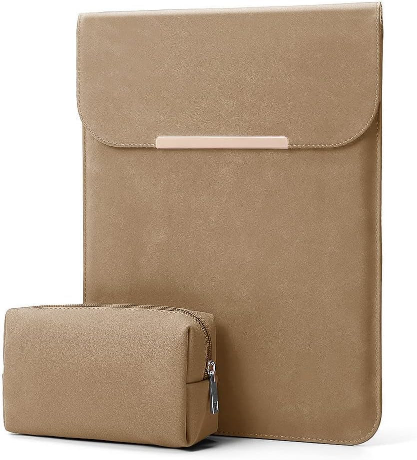 13.3-14 Inch Laptop Sleeve Case Faux Suede Leather for 13.3 13.5 13.6 14 Inches Macbook Air Pro Retina 13"-14" Surface Pro with Pouch