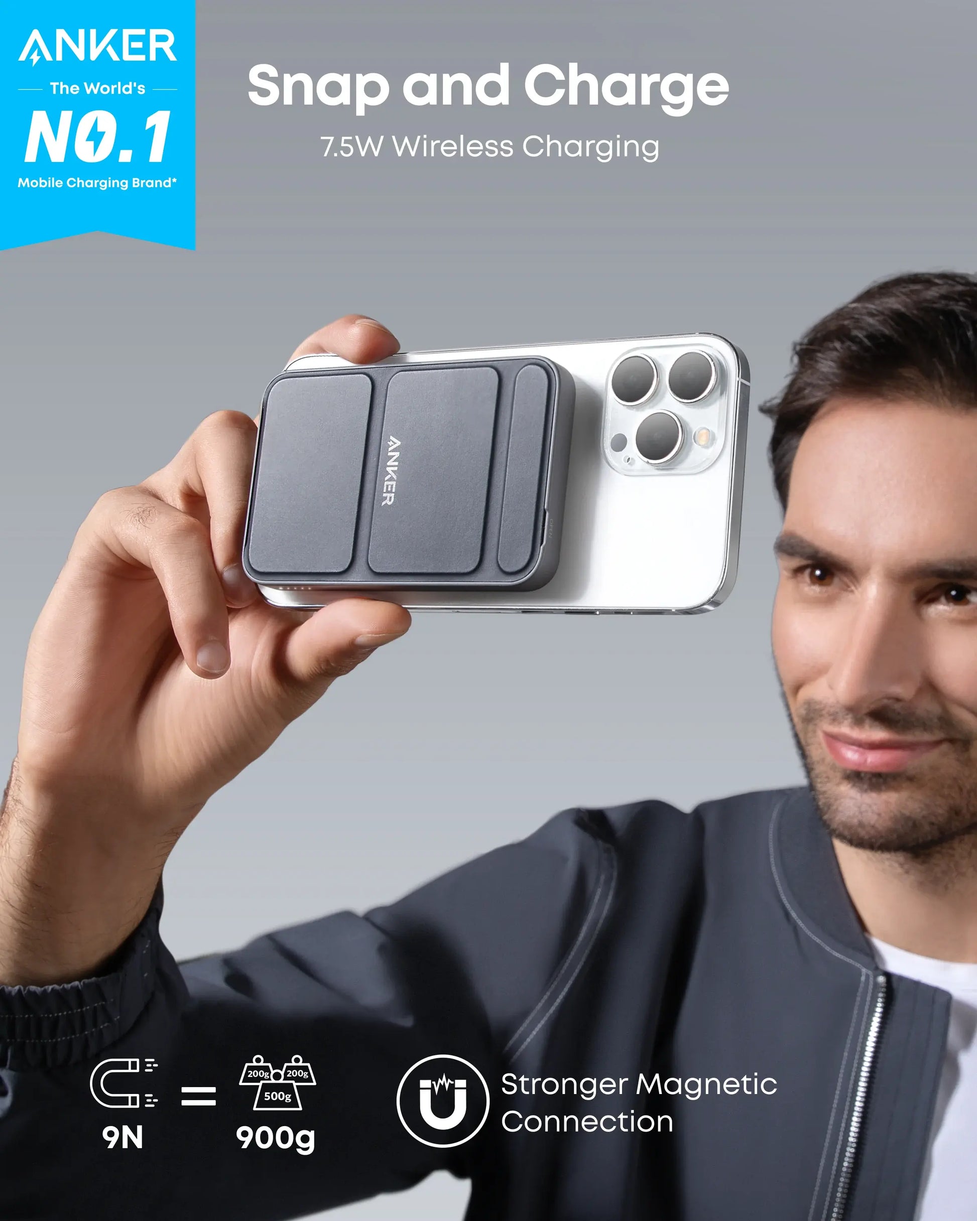 #Summervibes Anker Magnetic Power Bank, Built-In Foldable Stand, USB-C Port on the Side, 5,000Mah Capacity, Perfectly Compatible with Iphone 17/16/15/14/13 Series
