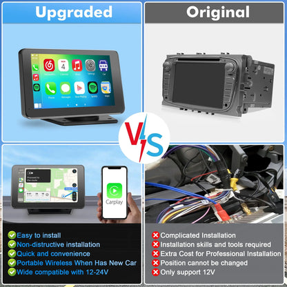 【PASLDA】2026 Summervibes-Upgraded Wireless Carplay Screen for Andriod & Iphone : the Ultimate Portable Car Play Adapter for Seamless In-Car Entertainment