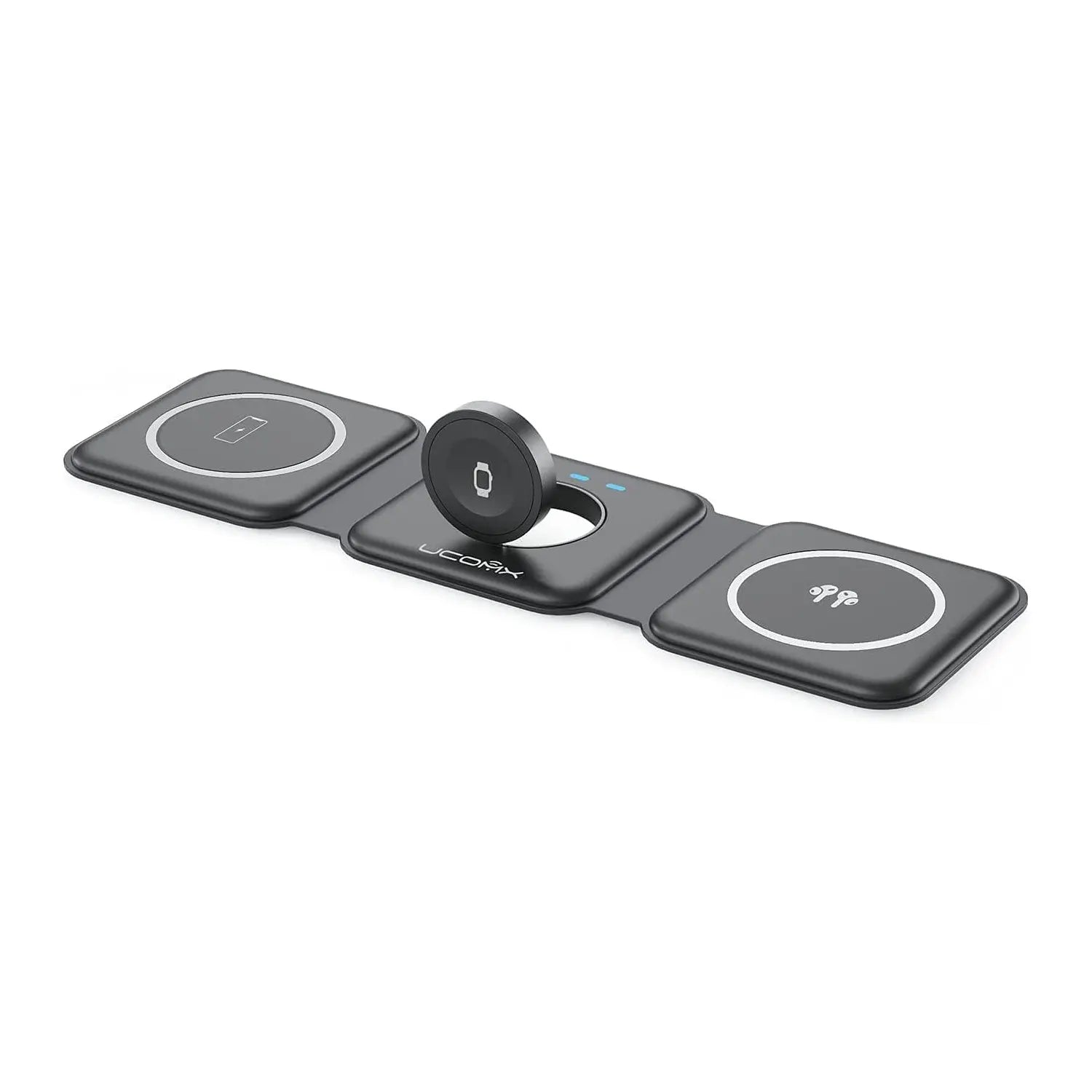 Awwpicks UCOMX 3 in 1 Wireless Charging Station for Iphone, Foldable Travel Cellphone Charger for Iphone Airpods Iwatch Smartphone Christmas Gifts