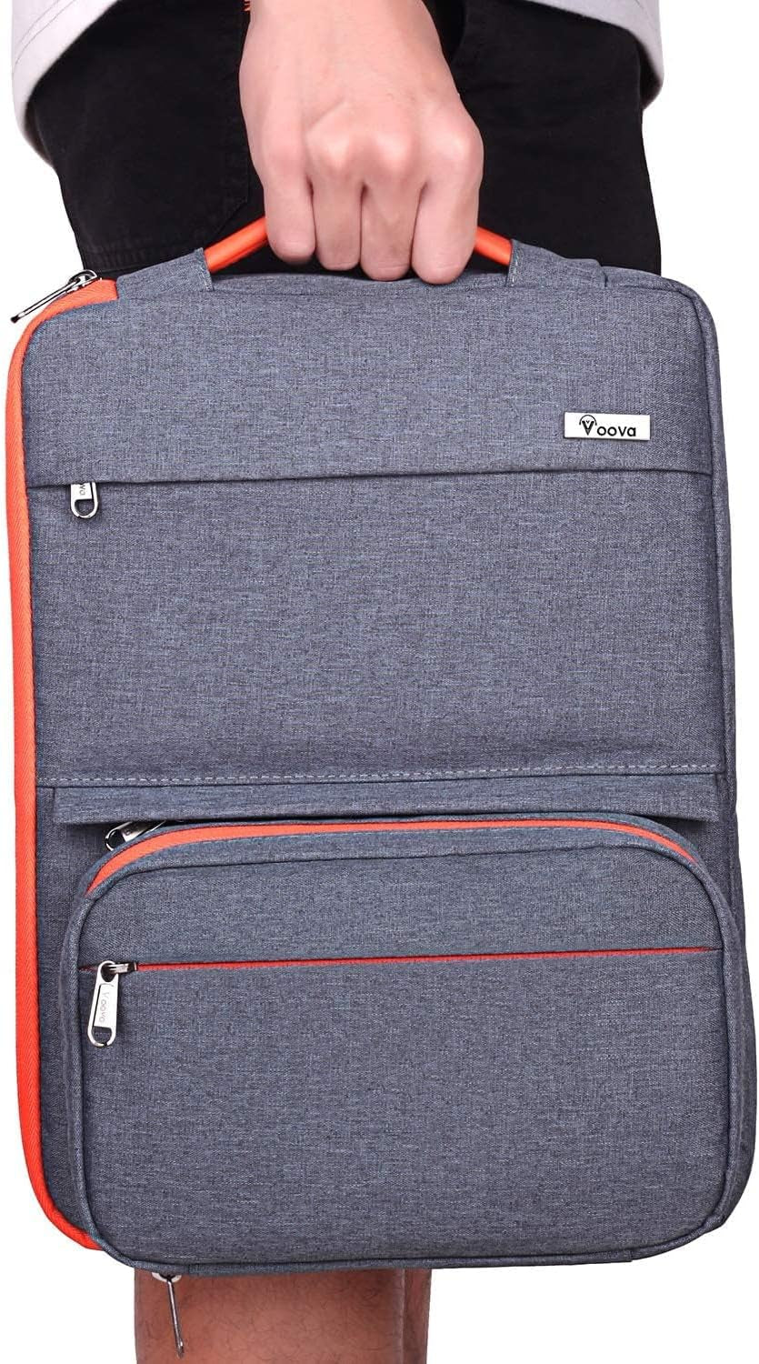 Laptop Sleeve Case 15.6 Inch Compatible with Macbook Air 15 M2/M3/M4, Macbook Pro 15/16, 15-16" Hp Lenovo Dell Acer Asus, 2 in 1 Waterproof Computer Bag with Detachable Accessory Pouch, Grey