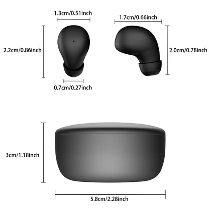 MSHUKCOE Mini Invisible Headphones Bluetooth 5.4 True Wireless In-Ear Earphones Sport Audio Earbud Audifonos Bluetooth Wireless Headphones Noise Cancelling Headphones Gamingheadset