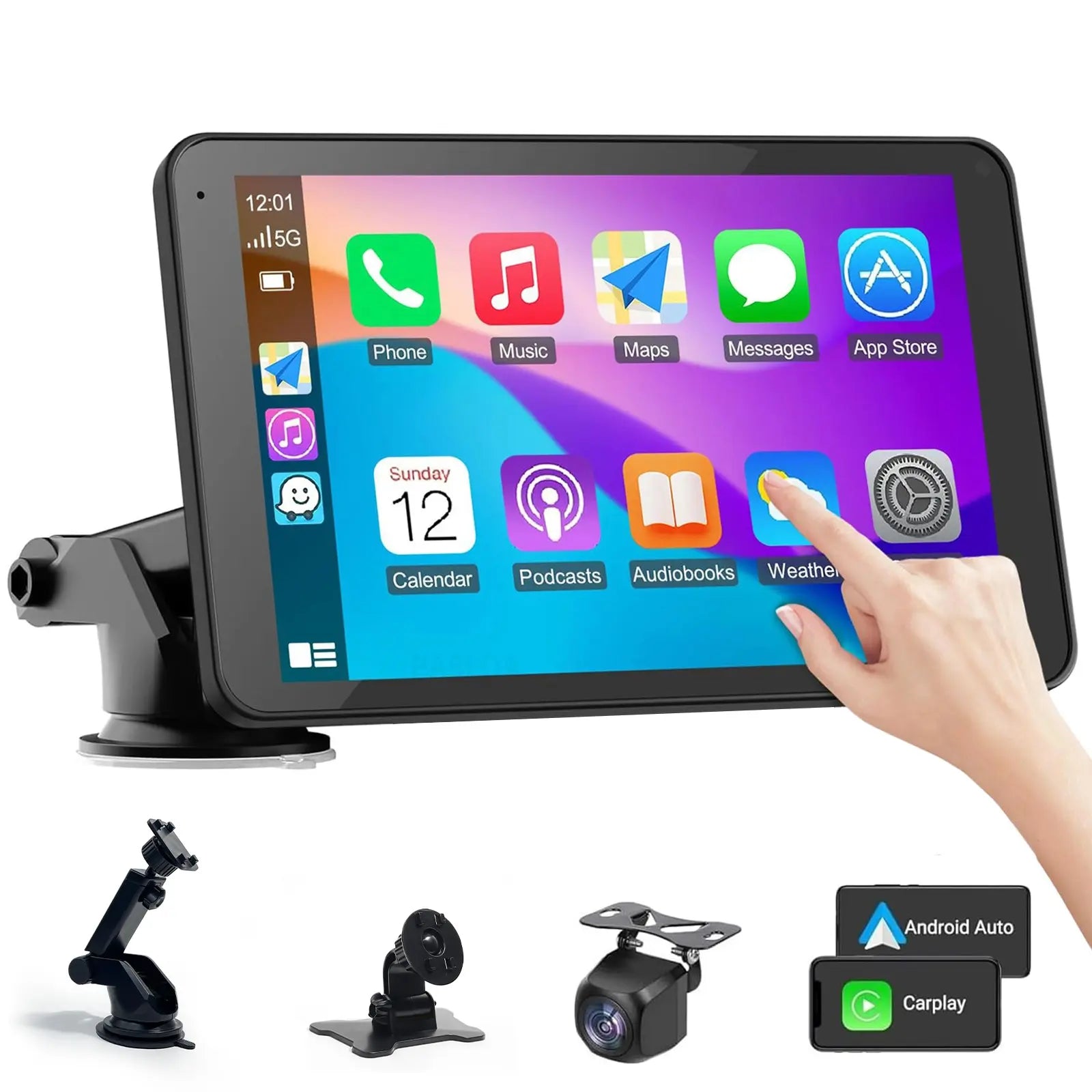 【PASLDA】2026 Summervibes-Upgraded Wireless Carplay Screen for Andriod & Iphone : the Ultimate Portable Car Play Adapter for Seamless In-Car Entertainment