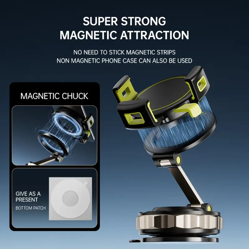 Magnetic Phone Mount Car Phone Mount Adjustable Multi-Functional Super-Strong 360° Rotating Touch-Sensitive Essential Travel Accessory for Motorists Mag Safe