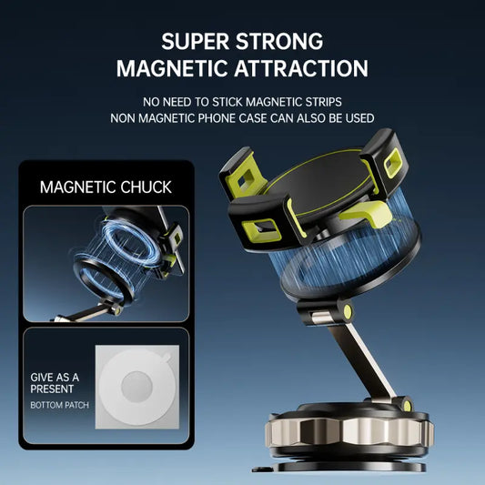 Magnetic Phone Mount Car Phone Mount Adjustable Multi-Functional Super-Strong 360° Rotating Touch-Sensitive Essential Travel Accessory for Motorists Mag Safe
